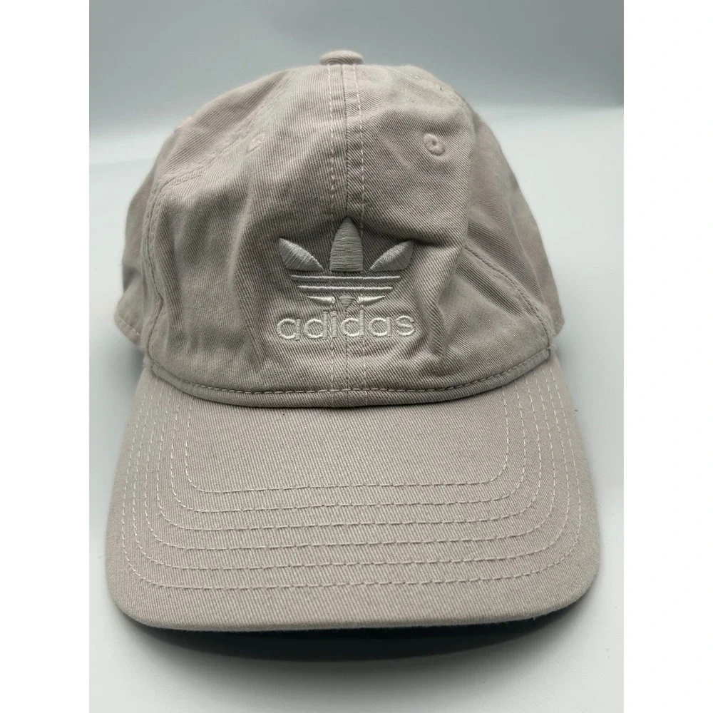 Adidas‎ Originals Trefoil Relaxed Strapback Hat Mauve Pink Cotton Dad Cap OSFM